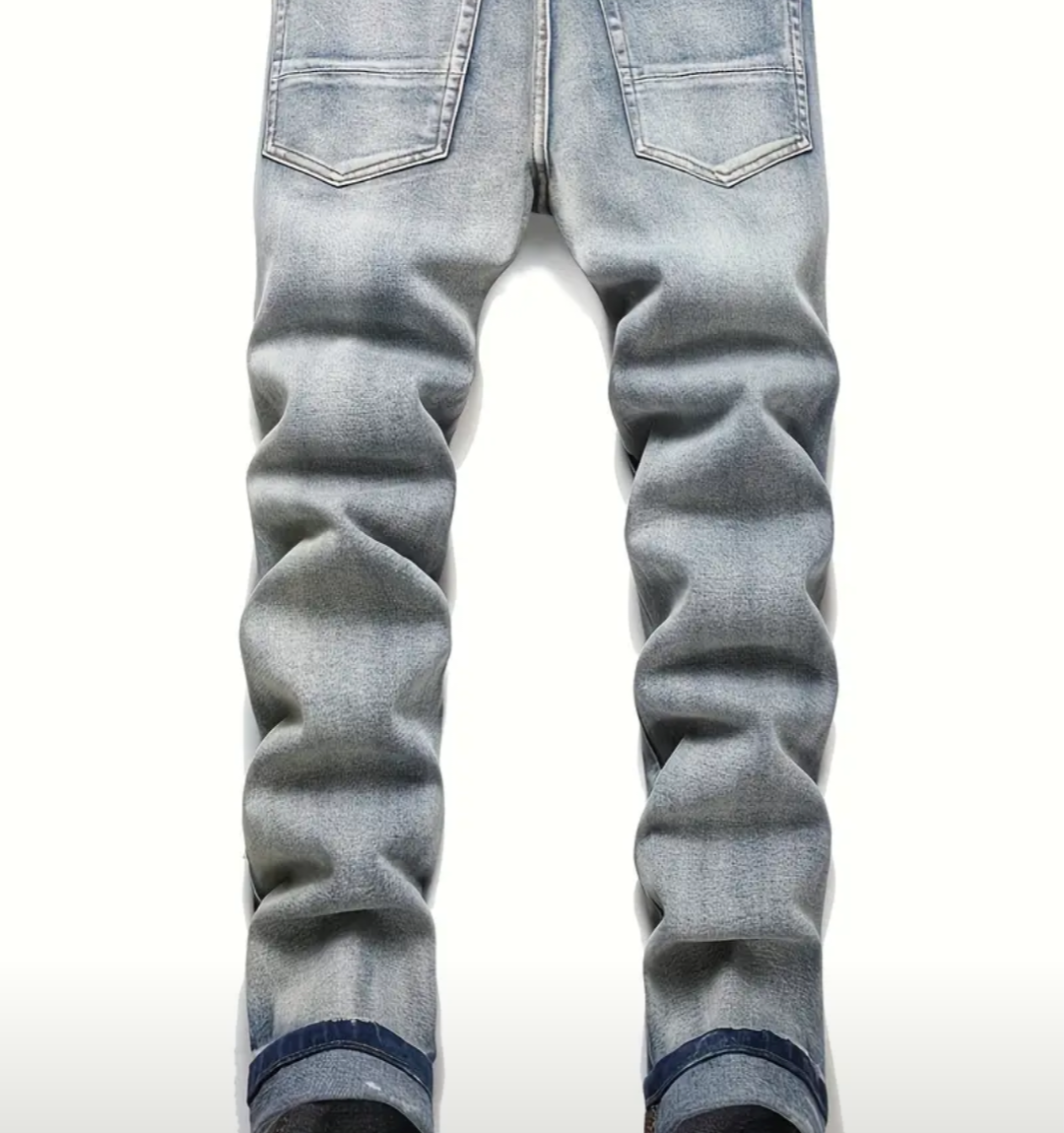 MEN STARS DISTRESSED JEANS