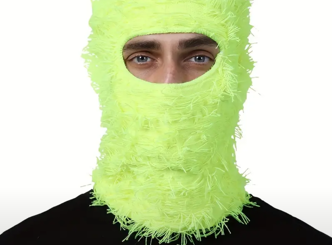 LIME GREEN SPAGHETTI SKI MASK