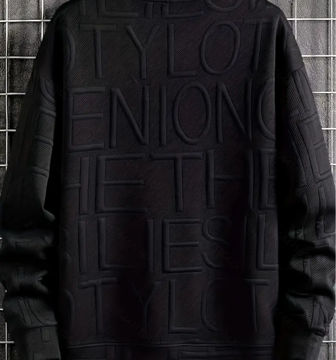 MEN BLACK SWEATER WITH LETTERS