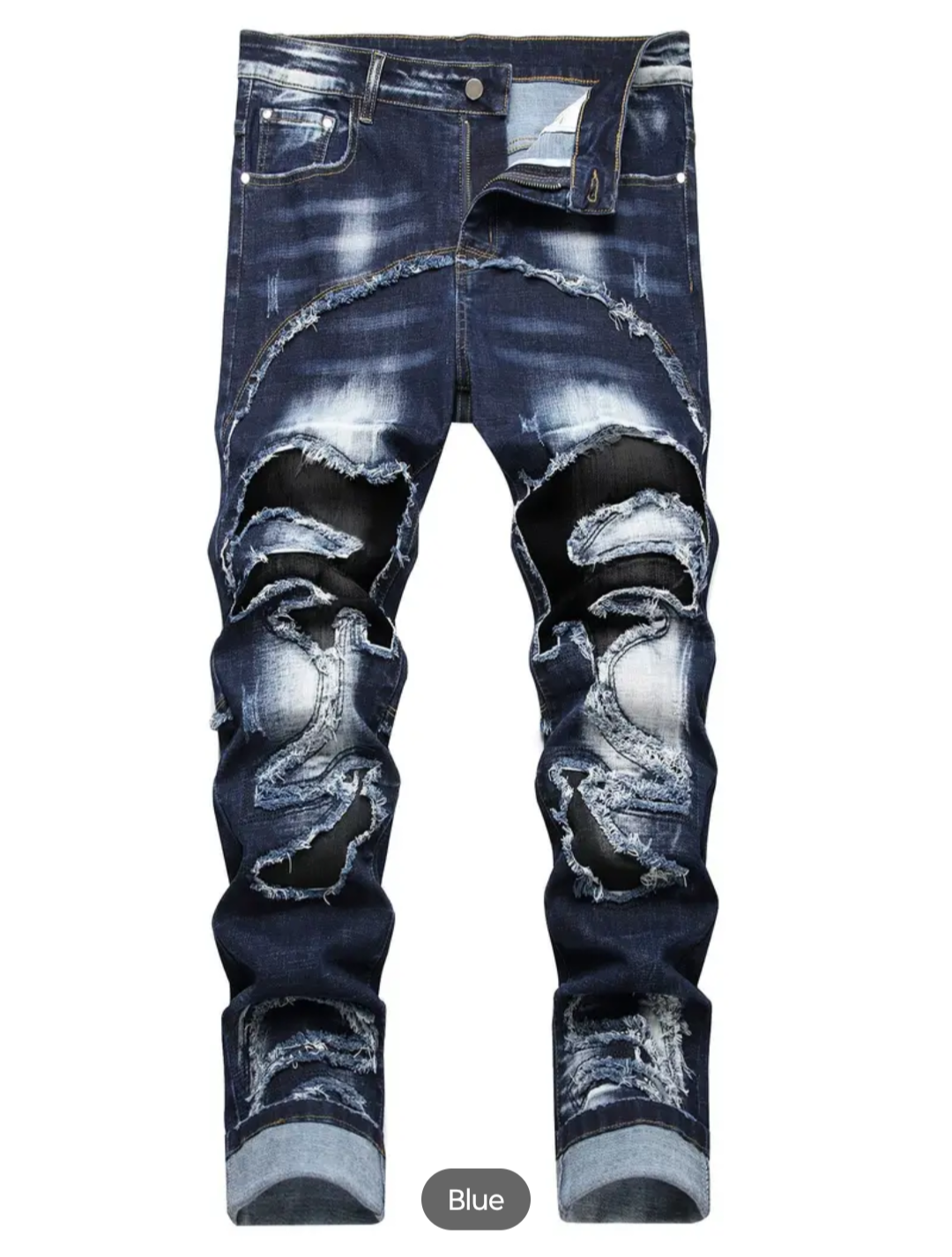 MEN BLEACH WASHED DISTRESSED JEANS