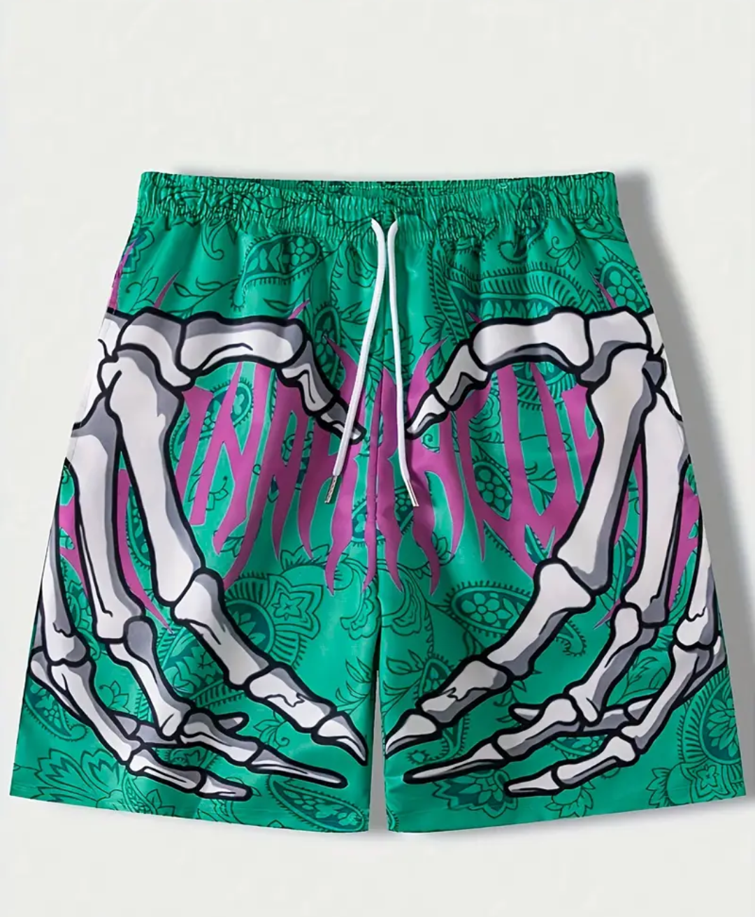 SKELETON HANDS GRAPHIC SHORTS