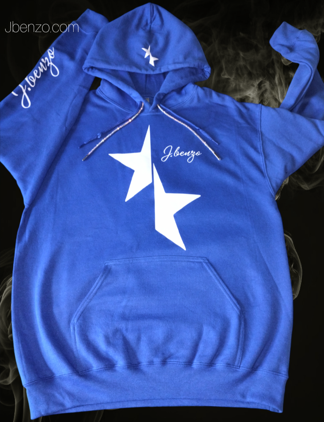 J.benzo split star sparkly drawstrings hoodie