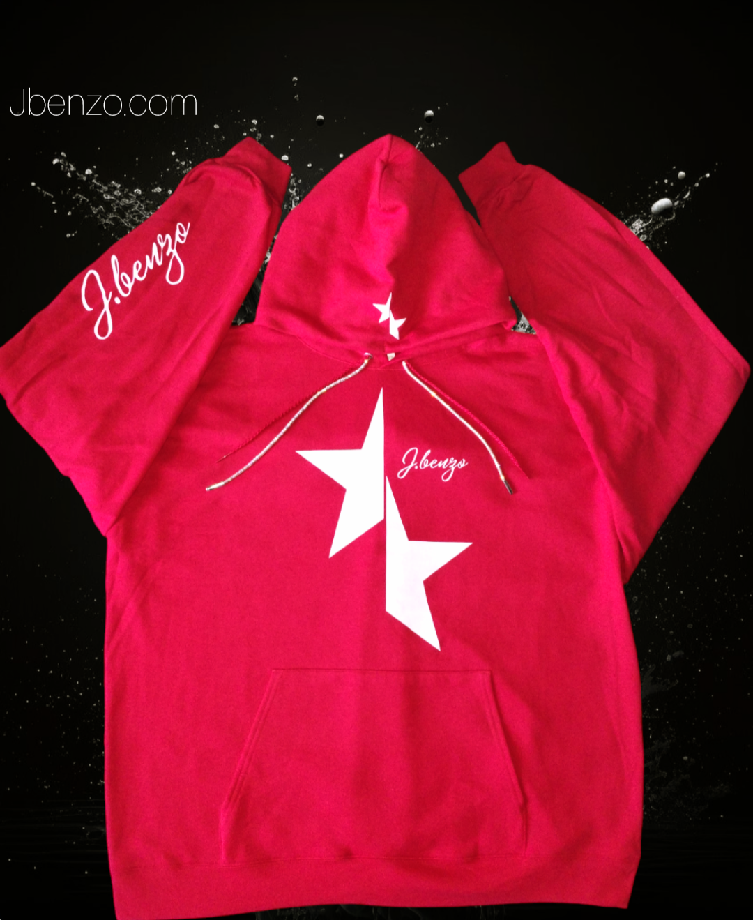 J.benzo split star sparkly drawstrings hoodie