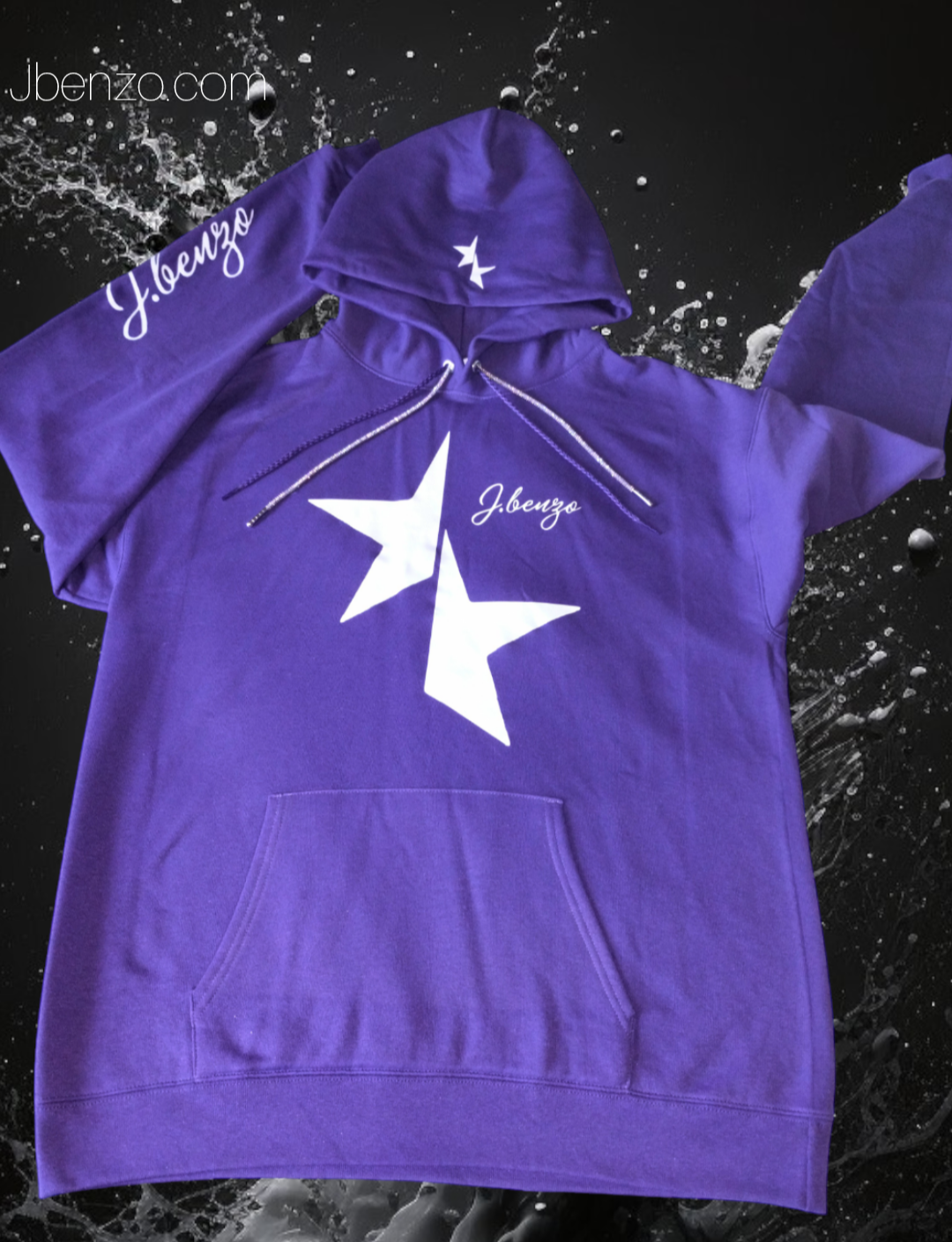 J.benzo split star sparkly drawstrings hoodie