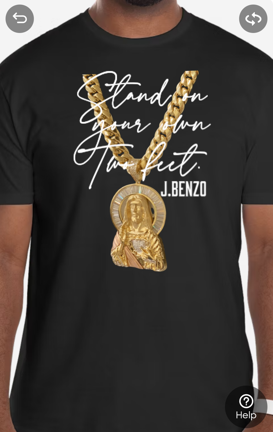 J.BENZO / STAND ON YOUR OWN TWO FEET DESIGNER SHIRT.